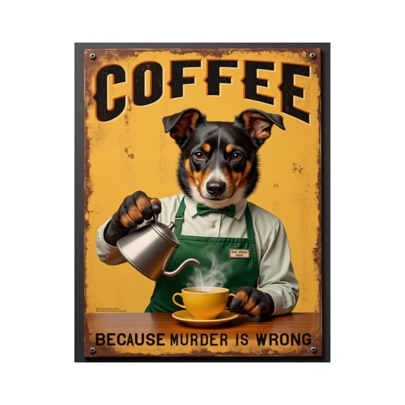 Paint by Numbers Kit for Adults, Dog Barista Coffee Humor Retro Paint by Numbers, Easy Paint by Numbers Kit for Adults Beginner, DIY Adult Paint by Number Kits on Canvas, 12x16in Home Decor