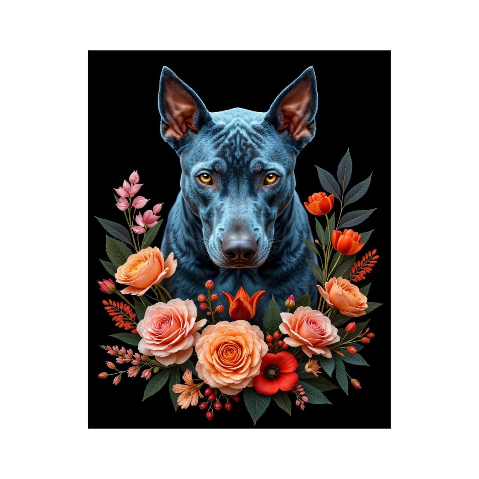 Pitbull Dog Paint By Numbers Kit For Adults - 16x20 Inch Canvas, Acrylic Paints & Brushes Included, Beginner Friendly