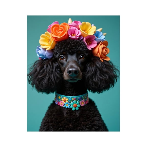Paint by Numbers Kit for Adults, Dog Flower Crown Vibrant Collar Paint by Numbers, Easy Paint by Numbers Kit for Adults Beginner, DIY Adult Paint by Number Kits on Canvas, Home Decor