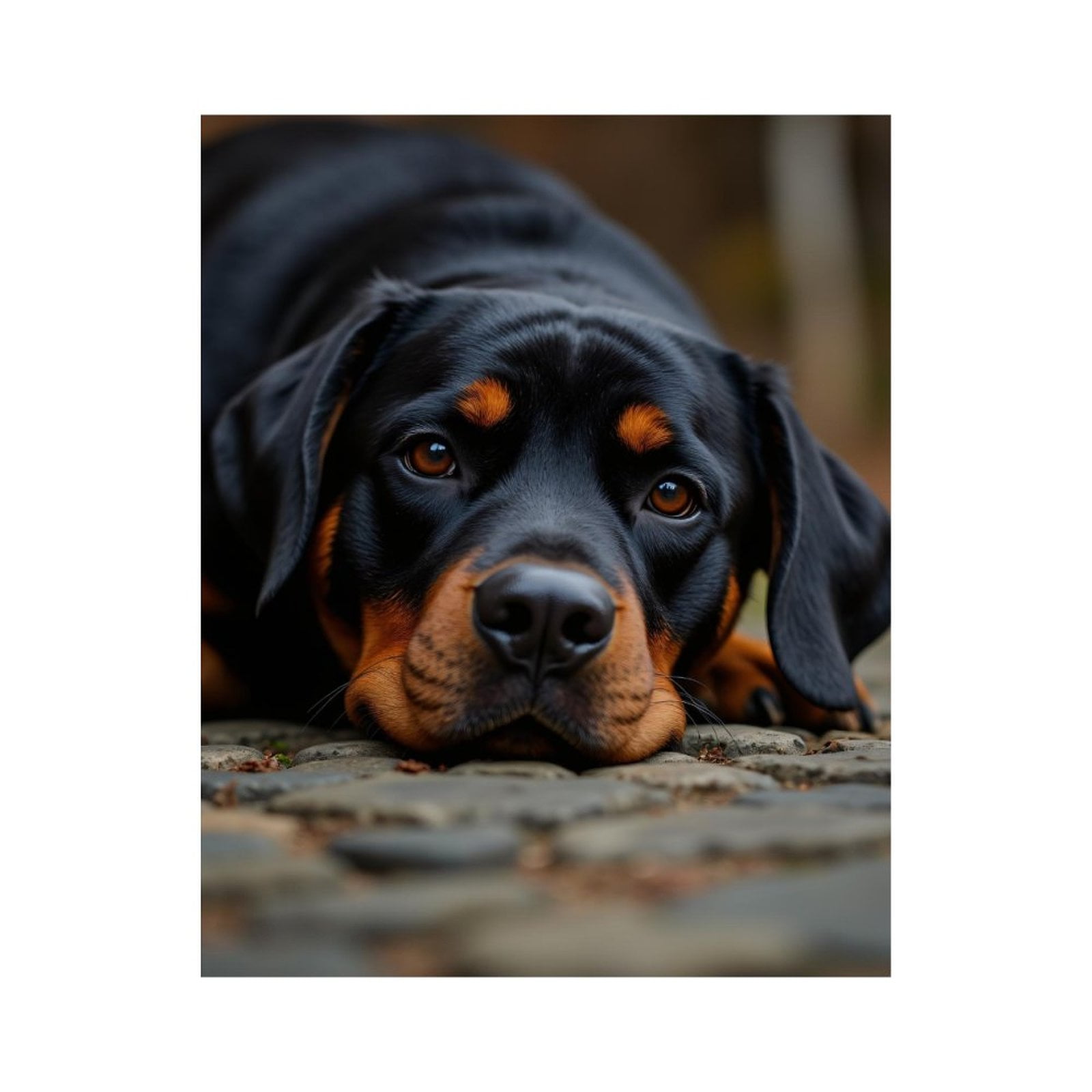 Paint by Numbers Kit for Adults, Dog Lying Cobblestone Pathway Calm ...