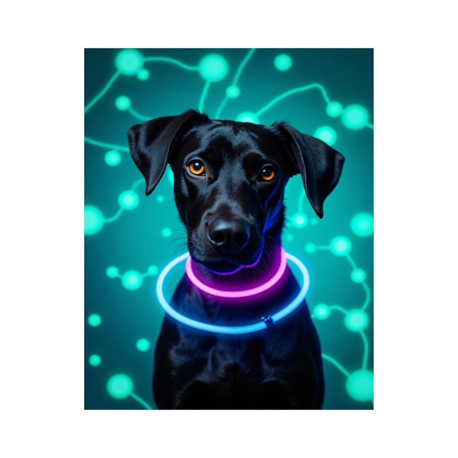 Paint by Numbers Kit for Adults, Dog Neon Lights Futuristic Glow Paint by Numbers, Easy Paint by Numbers Kit for Adults Beginner, DIY Adult Paint by Number Kits on Canvas, Home Decor