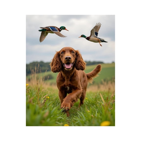 Paint by Numbers Kit for Adults, Dog Running Ducks Flying Meadow Paint by Numbers, Easy Paint by Numbers Kit for Adults Beginner, DIY Adult Paint by Number Kits on Canvas, Home Decor