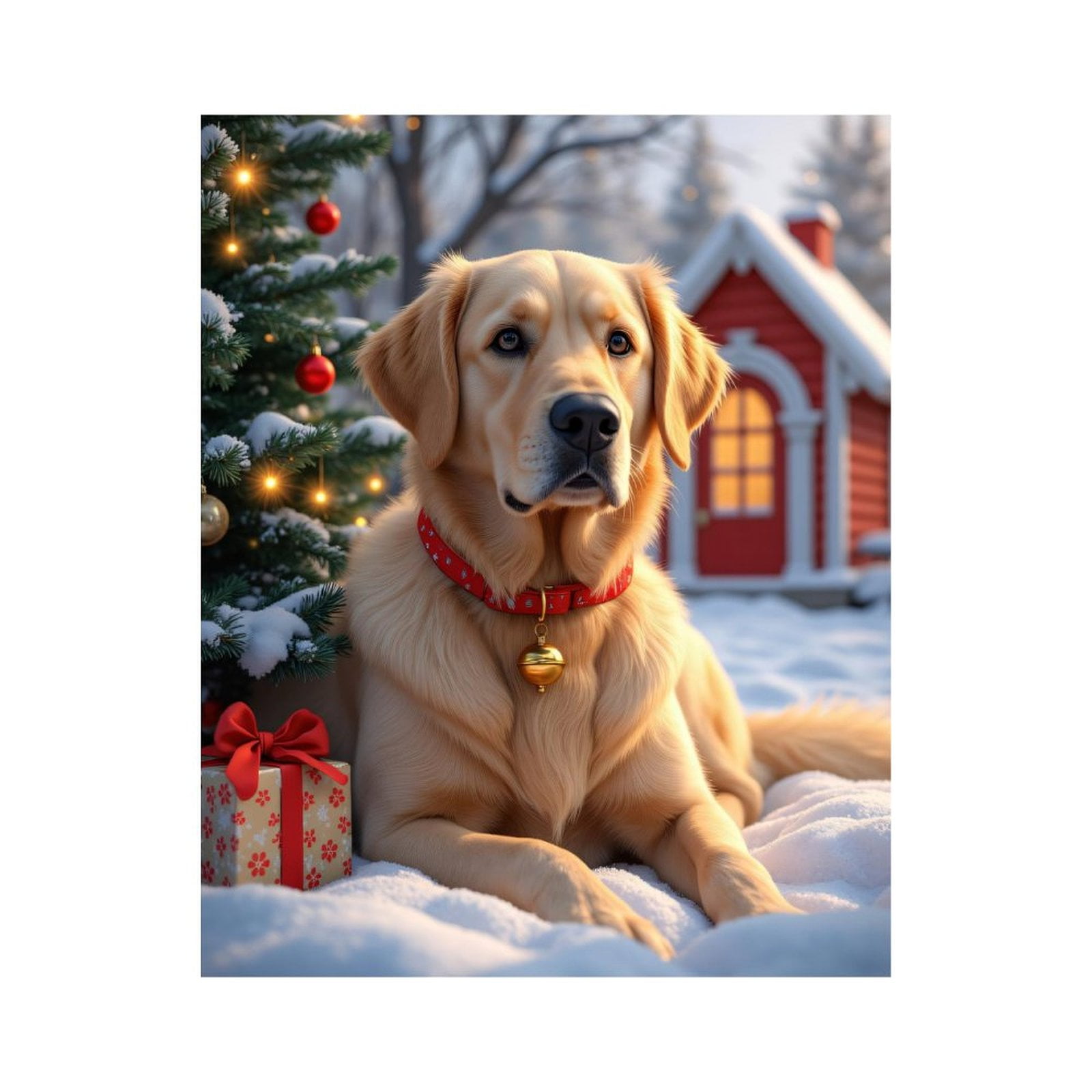 Paint by Numbers Kit for Adults, Dog Winter Holiday Scene Christmas Paint by Numbers, Easy Paint by Numbers Kit for Adults Beginner, DIY Adult Paint by Number Kits on Canvas, Home Decor