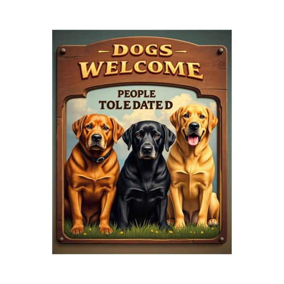 Paint by Numbers Kit for Adults, Dogs Welcome Sign Three Pups Paint by Numbers, Easy Paint by Numbers Kit for Adults Beginner, DIY Adult Paint by Number Kits on Canvas, 12x16in Home Decor