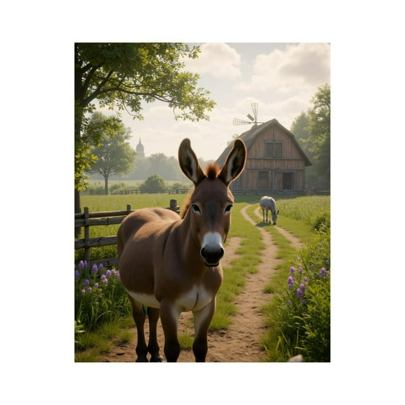 Paint by Numbers Kit for Adults, Donkey Farm Scene Windmill Barn Paint by Numbers, Easy Paint by Numbers Kit for Adults Beginner, DIY Adult Paint by Number Kits on Canvas, Home Decor