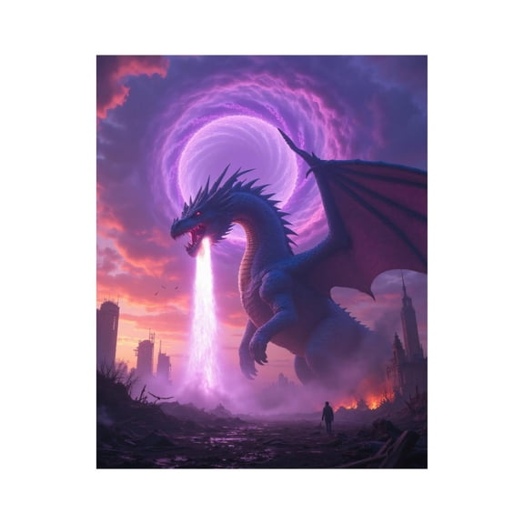 Paint by Numbers Kit for Adults, Dragon Portal Cityscape Fire Breathing Paint by Numbers, Easy Paint by Numbers Kit for Adults Beginner, DIY Adult Paint by Number Kits on Canvas, 12x16in Home Decor