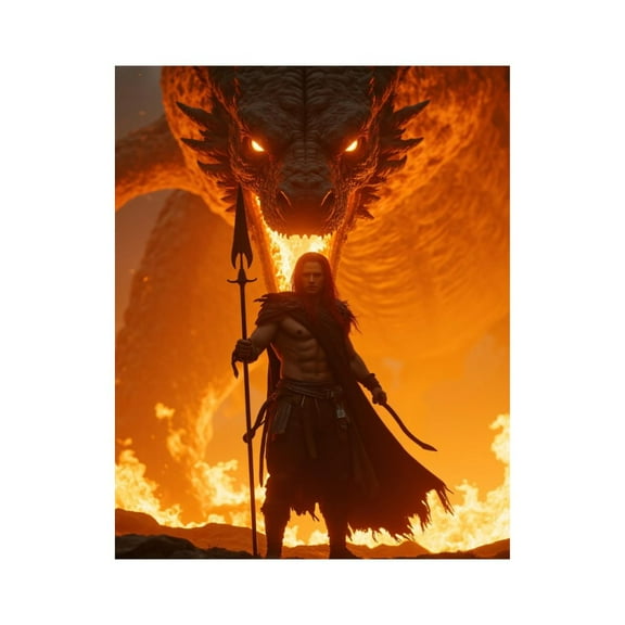 Paint by Numbers Kit for Adults, Dragon Warrior Fire Eruption Fantasy Paint by Numbers, Easy Paint by Numbers Kit for Adults Beginner, DIY Adult Paint by Number Kits on Canvas, 12x16in Home Decor