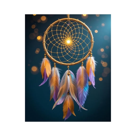 Paint by Numbers Kit for Adults, Dreamcatcher Golden Feathers Aura Paint by Numbers, Easy Paint by Numbers Kit for Adults Beginner, DIY Adult Paint by Number Kits on Canvas, 12x16in Home Decor
