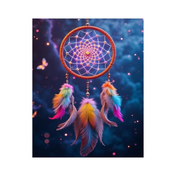 Paint by Numbers Kit for Adults, Dreamcatcher Night Sky Feathers Paint by Numbers, Easy Paint by Numbers Kit for Adults Beginner, DIY Adult Paint by Number Kits on Canvas, 12x16in Home Decor