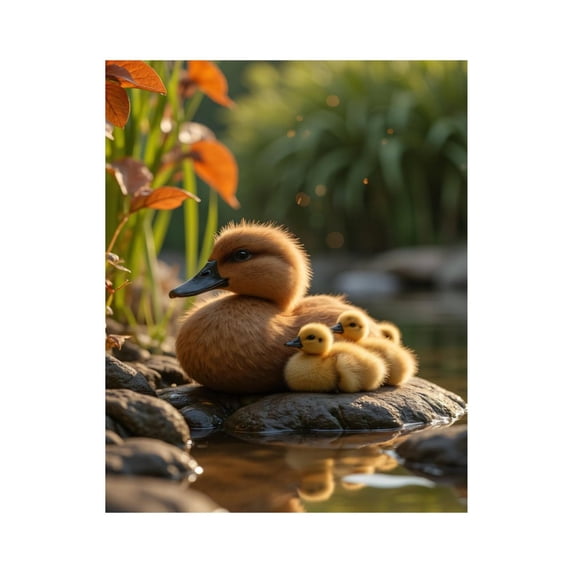 Paint by Numbers Kit for Adults, Duck Family By Tranquil Pond Paint by Numbers, Easy Paint by Numbers Kit for Adults Beginner, DIY Adult Paint by Number Kits on Canvas, 12x16in Home Decor
