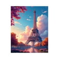 thumbnail image 1 of Paint by Numbers Kit for Adults, Eiffel Tower Sunset Blossoms Paint by Numbers, Easy Paint by Numbers Kit for Adults Beginner, DIY Adult Paint by Number Kits on Canvas, Home Decor, 1 of 7