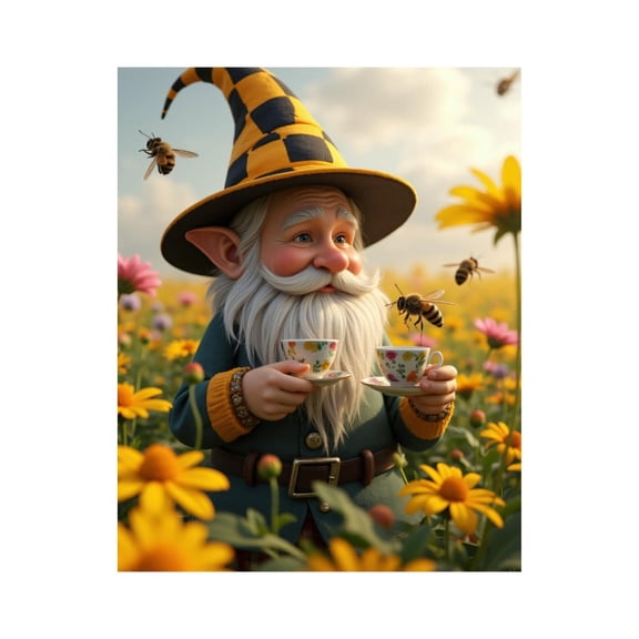 Paint by Numbers Kit for Adults, Elder Elf Tea Time In Meadow Paint by Numbers, Easy Paint by Numbers Kit for Adults Beginner, DIY Adult Paint by Number Kits on Canvas, Home Decor