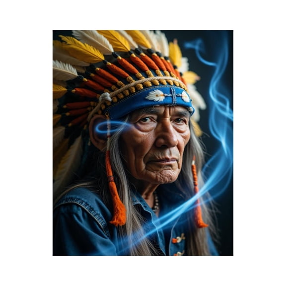 Paint by Numbers Kit for Adults, Elder Portrait Feathers Smoke Blue Paint by Numbers, Easy Paint by Numbers Kit for Adults Beginner, DIY Adult Paint by Number Kits on Canvas, 12x16in Home Decor