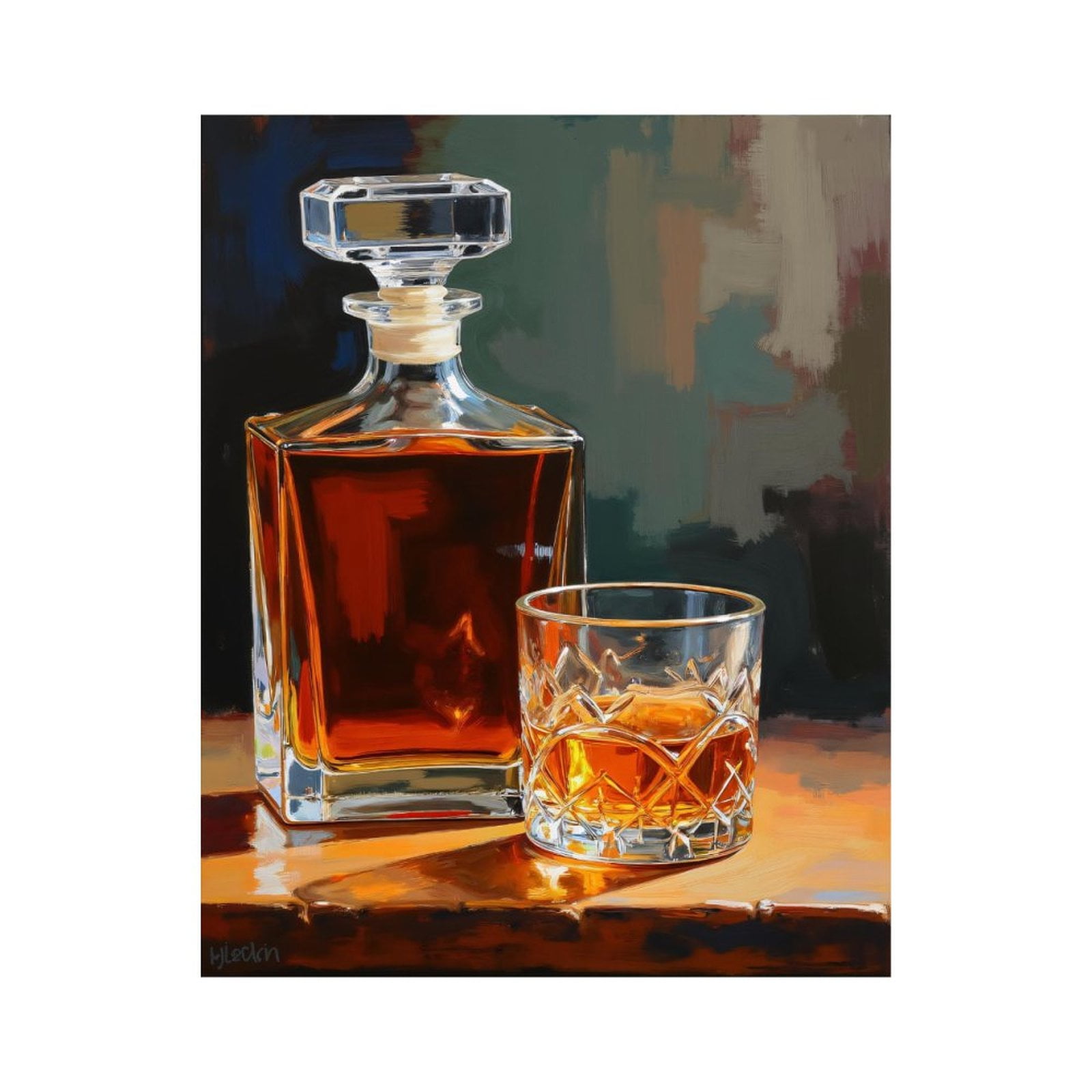 Paint by Numbers Kit for Adults, Elegant Crystal Decanter And Glass ...