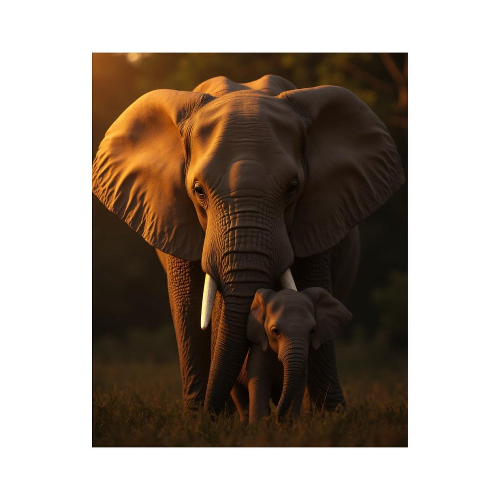 Paint by Numbers Kit for Adults, Elephant Family In Sunlight Paint by ...