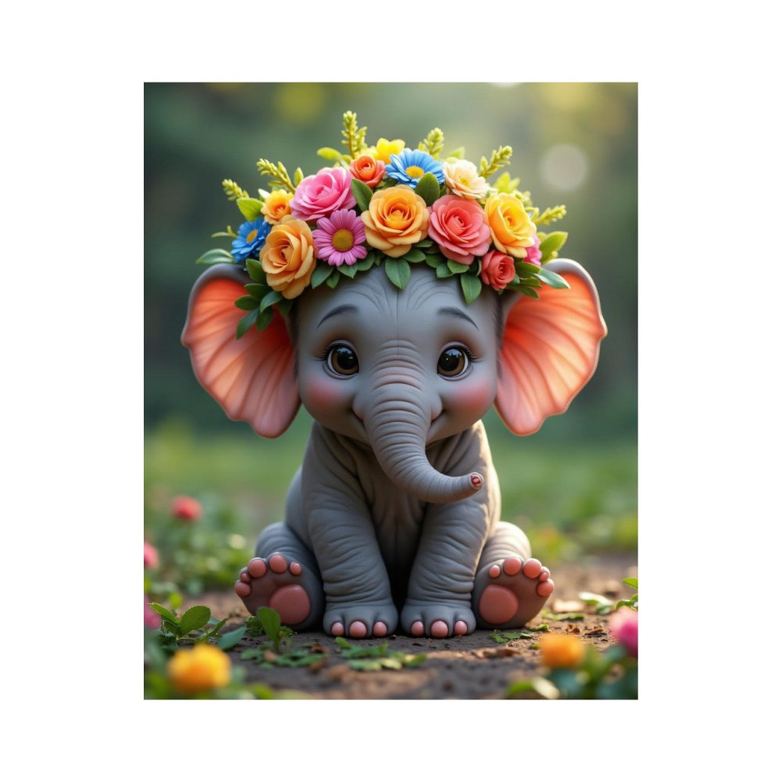 Paint by Numbers Kit for Adults, Elephant With Floral Headpiece Paint by Numbers, Easy Paint by Numbers Kit for Adults Beginner, DIY Adult Paint by Number Kits on Canvas, Home Decor