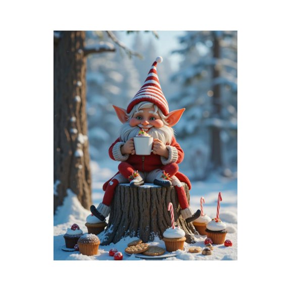 Paint by Numbers Kit for Adults, Elf Winter Treats Merry Scene Paint by Numbers, Easy Paint by Numbers Kit for Adults Beginner, DIY Adult Paint by Number Kits on Canvas, Home Decor