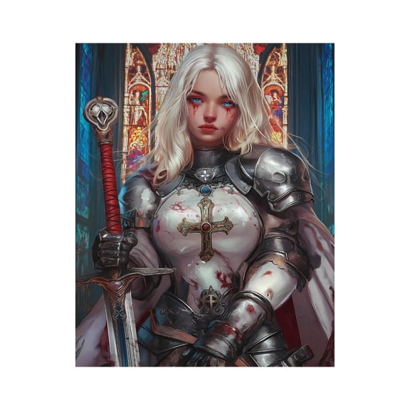 Paint by Numbers Kit for Adults, Fantasy Warrior Woman Armor Cross Paint by Numbers, Easy Paint by Numbers Kit for Adults Beginner, DIY Adult Paint by Number Kits on Canvas, 12x16in Home Decor
