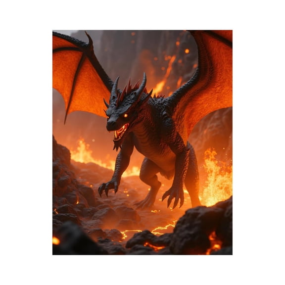 Paint by Numbers Kit for Adults, Fiery Dragon Erupts Magma Abyss Paint by Numbers, Easy Paint by Numbers Kit for Adults Beginner, DIY Adult Paint by Number Kits on Canvas, Home Decor