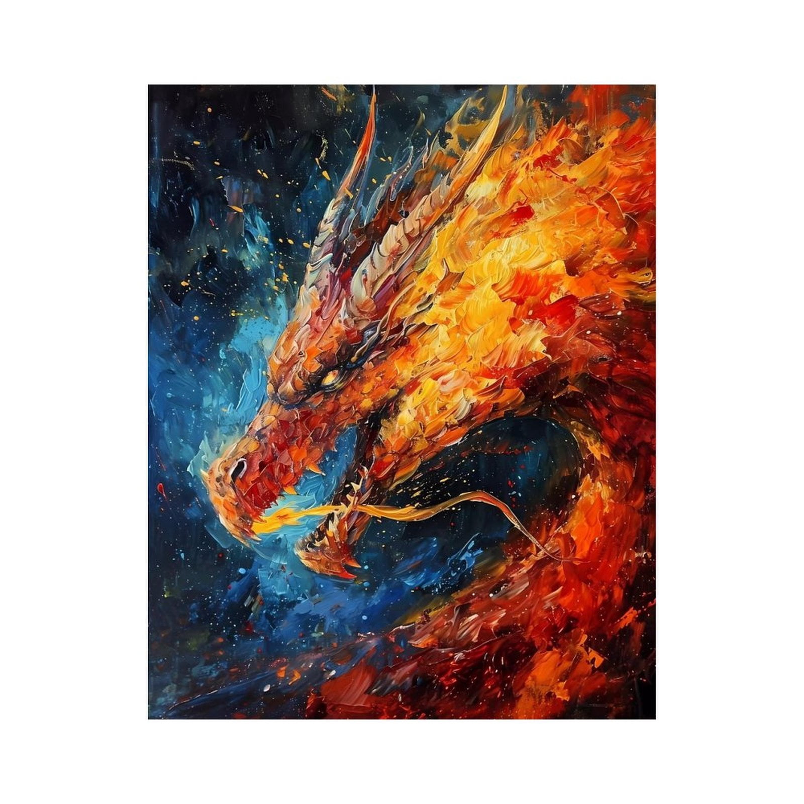 Paint by Numbers Kit for Adults, Fiery Dragon Vibrant Colors Artwork Paint by Numbers, Easy Paint by Numbers Kit for Adults Beginner, DIY Adult Paint by Number Kits on Canvas, Home Decor