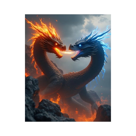 Paint by Numbers Kit for Adults, Fiery Dual Dragons Battle Sky Paint by Numbers, Easy Paint by Numbers Kit for Adults Beginner, DIY Adult Paint by Number Kits on Canvas, Home Decor