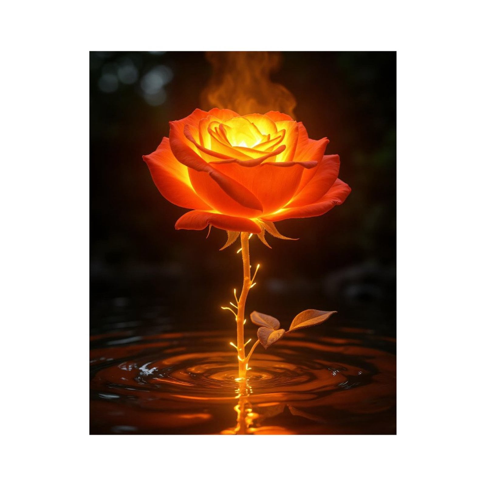 Paint by Numbers Kit for Adults, Fiery Rose Reflection Water Art Paint by Numbers, Easy Paint by Numbers Kit for Adults Beginner, DIY Adult Paint by Number Kits on Canvas, Home Decor