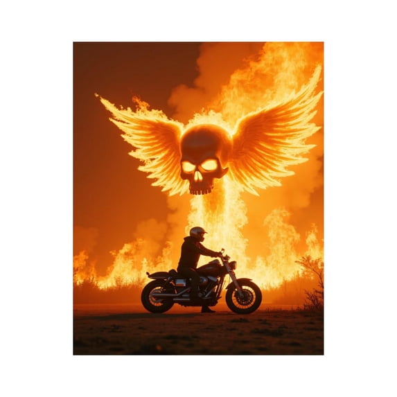 Paint by Numbers Kit for Adults, Flaming Motorcycle Skull Wings Paint by Numbers, Easy Paint by Numbers Kit for Adults Beginner, DIY Adult Paint by Number Kits on Canvas, 12x16in Home Decor