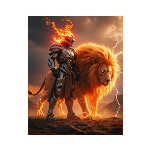 Paint by Numbers Kit for Adults, Flaming Warrior Lion Thunderstorm Paint by Numbers, Easy Paint by Numbers Kit for Adults Beginner, DIY Adult Paint by Number Kits on Canvas, Home Decor