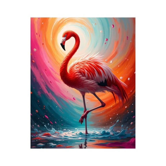 Paint by Numbers Kit for Adults, Flamingo Vortex Colorful Swirl Paint by Numbers, Easy Paint by Numbers Kit for Adults Beginner, DIY Adult Paint by Number Kits on Canvas, Home Decor