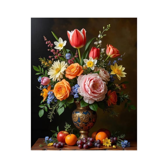 Paint by Numbers Kit for Adults, Floral Arrangement Still Life Art Paint by Numbers, Easy Paint by Numbers Kit for Adults Beginner, DIY Adult Paint by Number Kits on Canvas, Home Decor