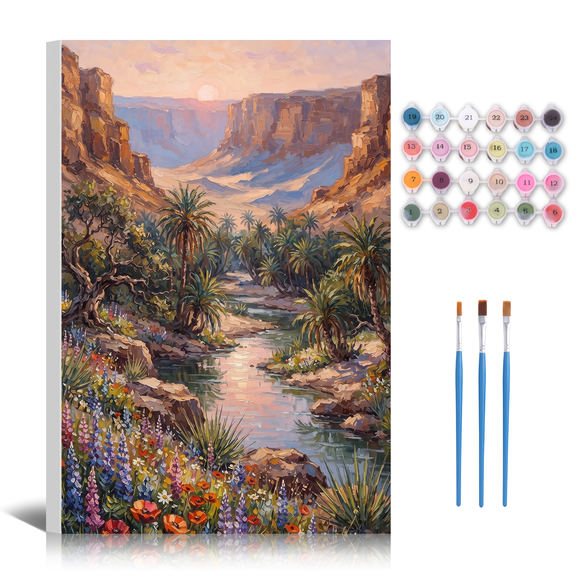 Paint by Numbers Kit for Adults - Framed Sunset Nature DIY Oil Paintings Colorful Flower Mountain Canvas Art Kits for Beginners Family Friends Holiday Craft Wall Decor
