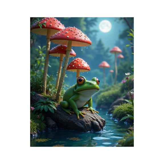 Paint by Numbers Kit for Adults, Frog Forest Moonlit Adventure Paint by Numbers, Easy Paint by Numbers Kit for Adults Beginner, DIY Adult Paint by Number Kits on Canvas, Home Decor