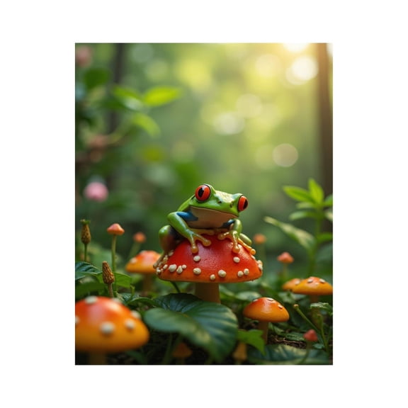 Paint by Numbers Kit for Adults, Frog On Mushroom In Forest Light Paint by Numbers, Easy Paint by Numbers Kit for Adults Beginner, DIY Adult Paint by Number Kits on Canvas, 12x16in Home Decor
