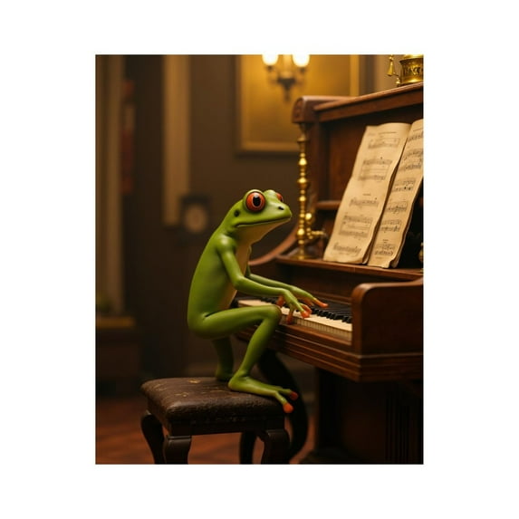 Paint by Numbers Kit for Adults, Frog Pianist Charming Melody Scene Paint by Numbers, Easy Paint by Numbers Kit for Adults Beginner, DIY Adult Paint by Number Kits on Canvas, 12x16in Home Decor