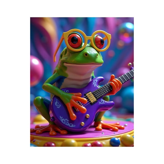 Paint by Numbers Kit for Adults, Frog Playing Guitar With Glasses Paint by Numbers, Easy Paint by Numbers Kit for Adults Beginner, DIY Adult Paint by Number Kits on Canvas, Home Decor