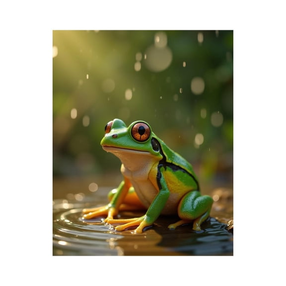 Paint by Numbers Kit for Adults, Frog In Sunlit Rain Scene Paint by Numbers, Easy Paint by Numbers Kit for Adults Beginner, DIY Adult Paint by Number Kits on Canvas, 12x16in Home Decor