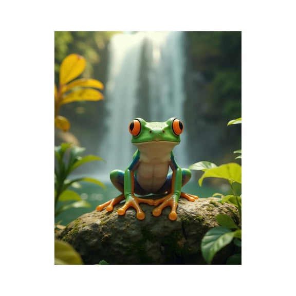 Paint by Numbers Kit for Adults, Frog Waterfall Nature Scene Paint by Numbers, Easy Paint by Numbers Kit for Adults Beginner, DIY Adult Paint by Number Kits on Canvas, Home Decor