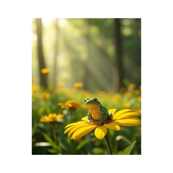 Paint by Numbers Kit for Adults, Frog On Yellow Flower Forest Light Paint by Numbers, Easy Paint by Numbers Kit for Adults Beginner, DIY Adult Paint by Number Kits on Canvas, 12x16in Home Decor