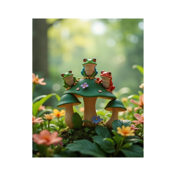 Paint by Numbers Kit for Adults, Frogs On Mushroom With Flowers Paint by Numbers, Easy Paint by Numbers Kit for Adults Beginner, DIY Adult Paint by Number Kits on Canvas, Home Decor