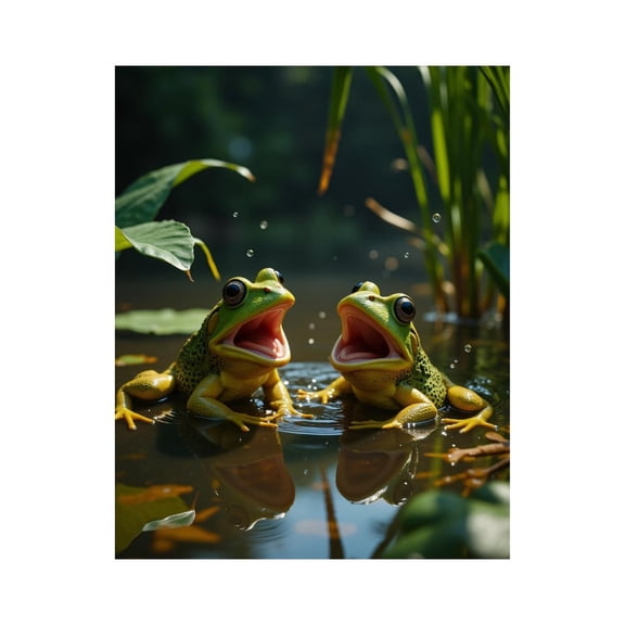 Paint by Numbers Kit for Adults, Frogs In Pond Lush Greenery Reflections Paint by Numbers, Easy Paint by Numbers Kit for Adults Beginner, DIY Adult Paint by Number Kits on Canvas, Home Decor