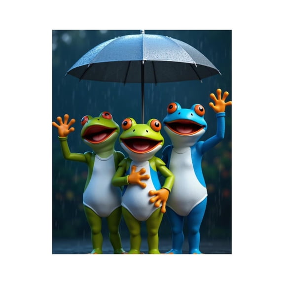 Paint by Numbers Kit for Adults, Frogs Under Umbrella Rainy Day Paint by Numbers, Easy Paint by Numbers Kit for Adults Beginner, DIY Adult Paint by Number Kits on Canvas, Home Decor