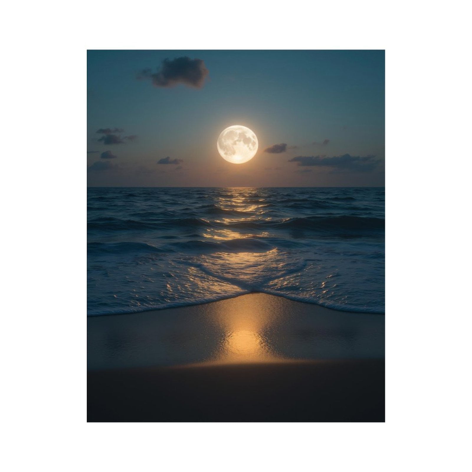 Paint by Numbers Kit for Adults, Full Moon Over Ocean Waves Paint by ...