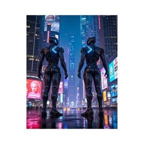 Paint by Numbers Kit for Adults, Futuristic Cityscape Night Robots Paint by Numbers, Easy Paint by Numbers Kit for Adults Beginner, DIY Adult Paint by Number Kits on Canvas, 12x16in Home Decor