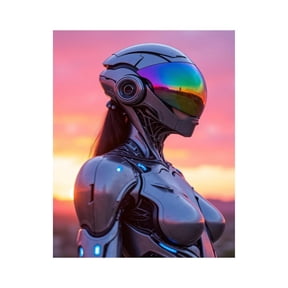 Paint by Numbers Kit for Adults, Futuristic Robot Sunset Visor Paint by Numbers, Easy Paint by Numbers Kit for Adults Beginner, DIY Adult Paint by Number Kits on Canvas, 12x16in Home Decor
