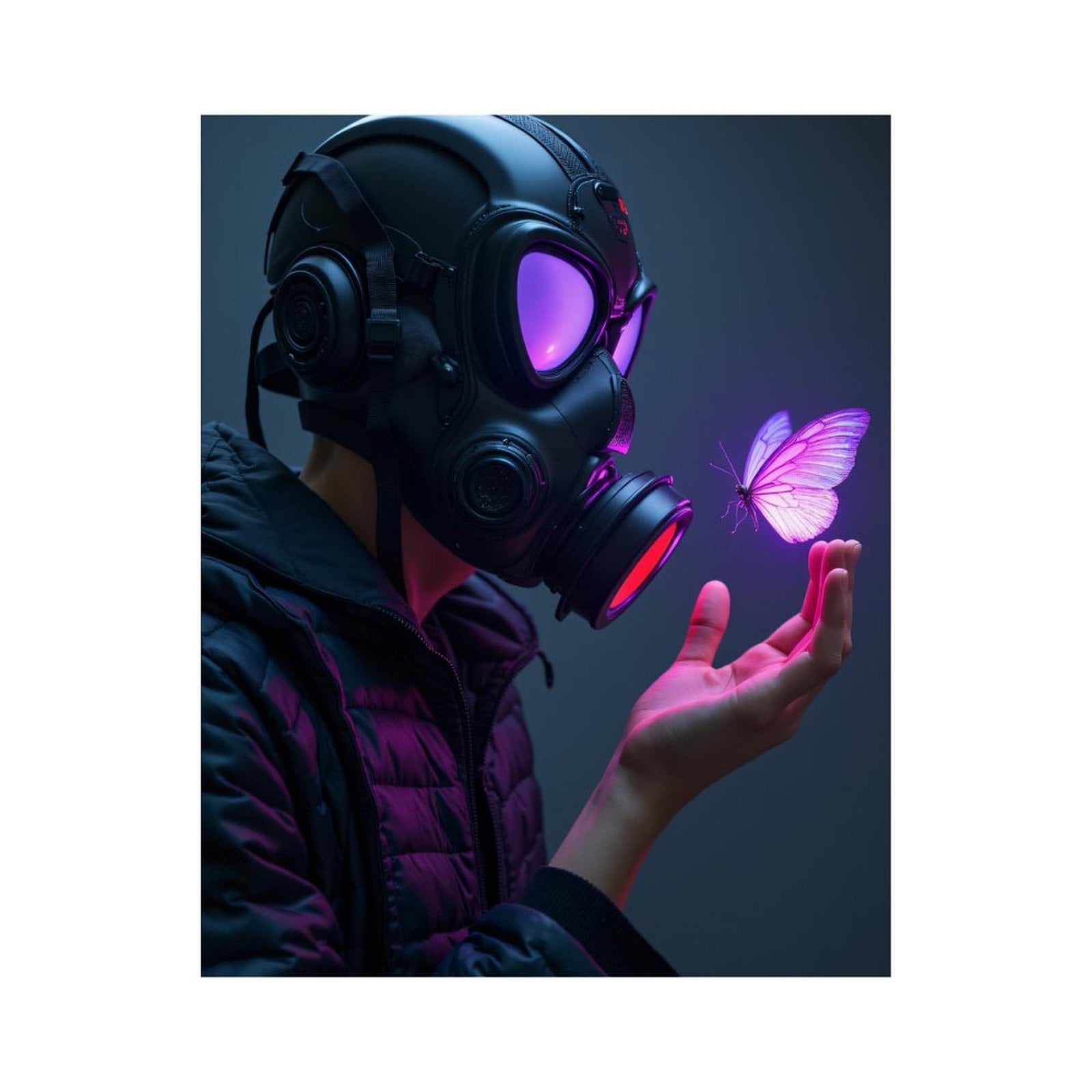 Paint by Numbers Kit for Adults, Gas Mask Neon Butterfly Paint by ...