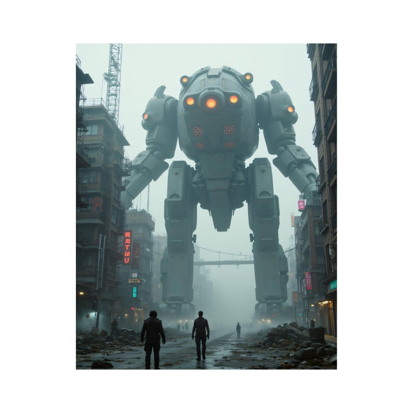 Paint by Numbers Kit for Adults, Giant Robot Street Scene Paint by Numbers, Easy Paint by Numbers Kit for Adults Beginner, DIY Adult Paint by Number Kits on Canvas, Home Decor