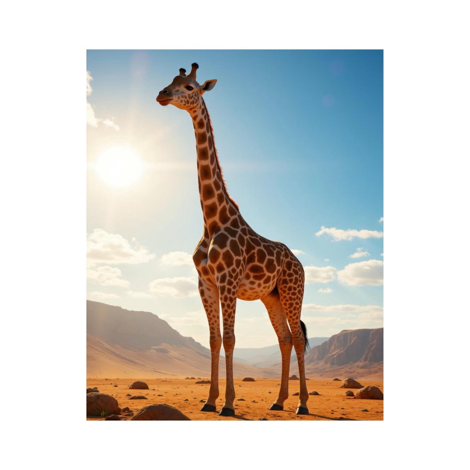 Paint by Numbers Kit for Adults, Giraffe Desert Sun Sky Landscape Paint by Numbers, Easy Paint by Numbers Kit for Adults Beginner, DIY Adult Paint by Number Kits on Canvas, Home Decor