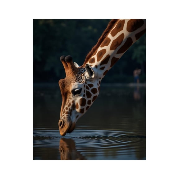 Paint by Numbers Kit for Adults, Giraffe Drinking Water Reflected Nature Paint by Numbers, Easy Paint by Numbers Kit for Adults Beginner, DIY Adult Paint by Number Kits on Canvas, Home Decor