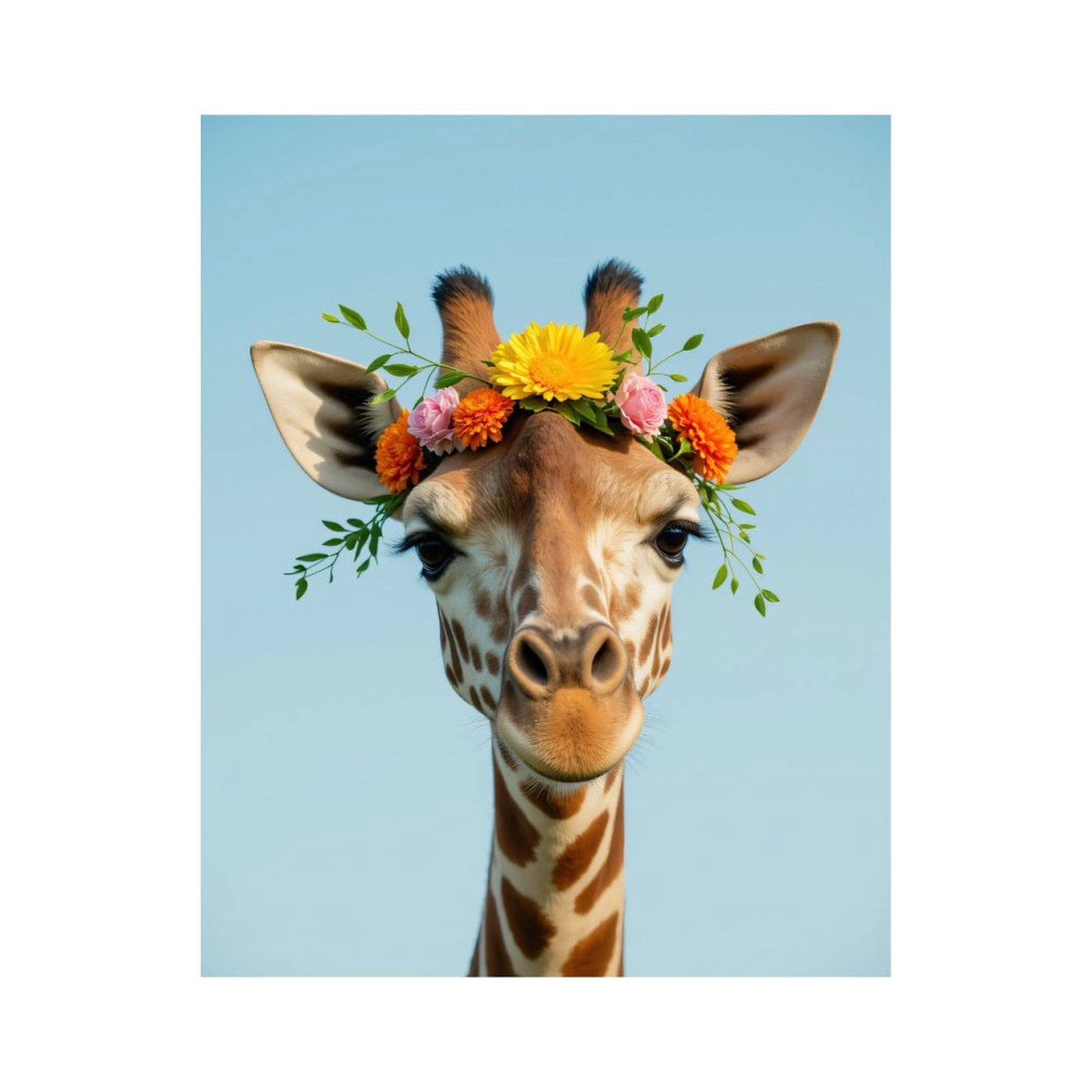 Paint by Numbers Kit for Adults, Giraffe Flower Crown Portrait Paint by Numbers, Easy Paint by Numbers Kit for Adults Beginner, DIY Adult Paint by Number Kits on Canvas, Home Decor