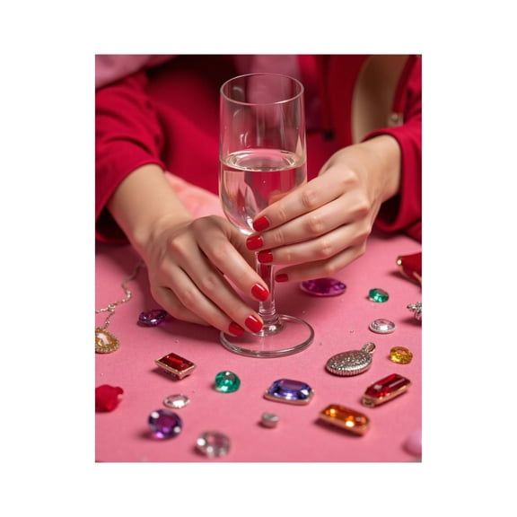 Paint by Numbers Kit for Adults, Glass Gems Red Nails Tabletop Paint by Numbers, Easy Paint by Numbers Kit for Adults Beginner, DIY Adult Paint by Number Kits on Canvas, Home Decor